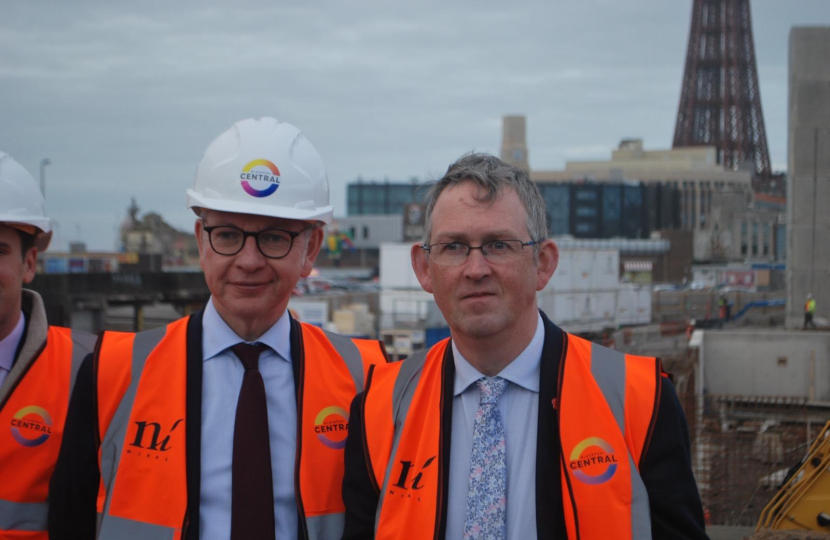 Paul with Michael Gove seeing first hand how hundreds of millions of pounds of investment is transforming Blackpool